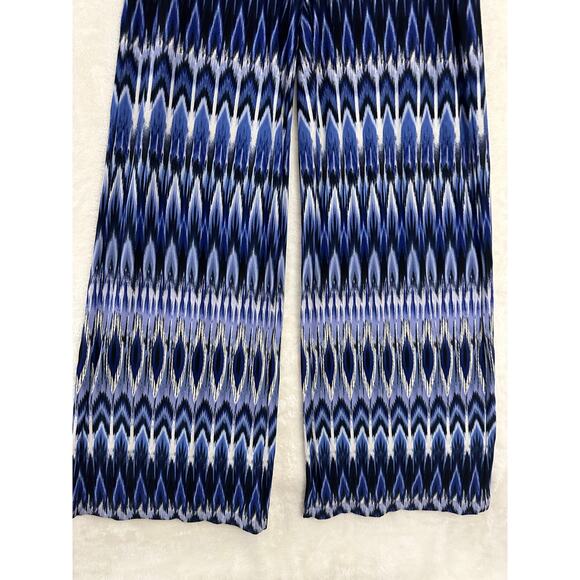 Chico's Palazzo Pants 2 Large Zig Zag Festival Flowy Comfy - Picture 2 of 7